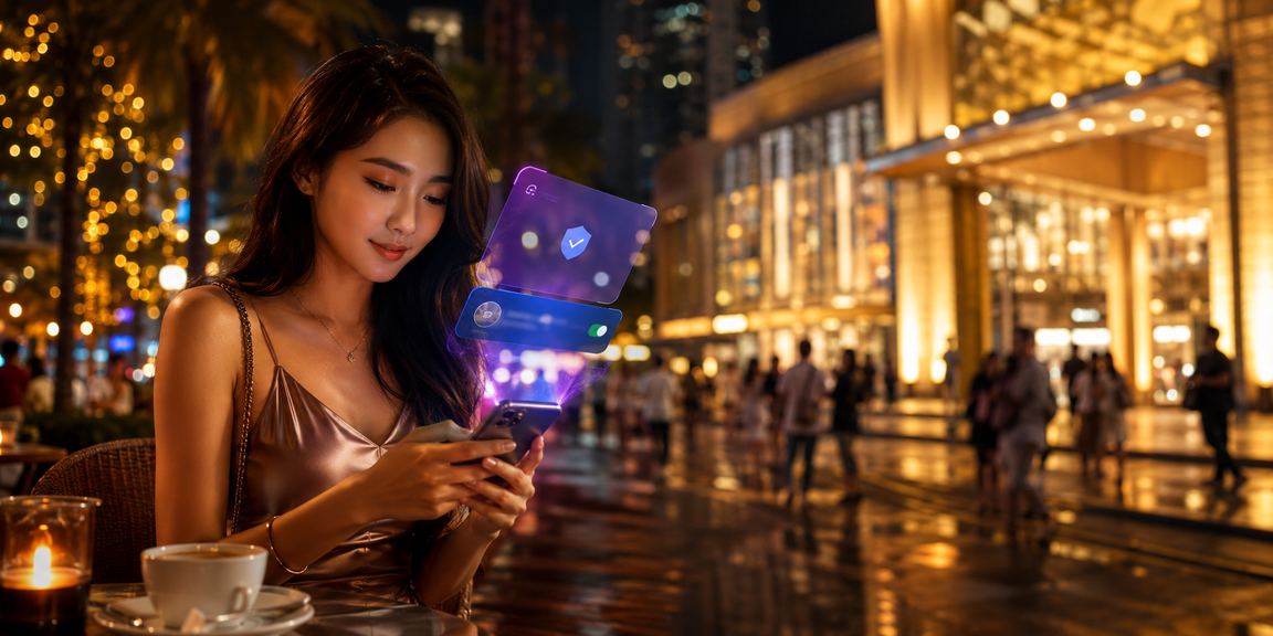 Pengguna Kuala Lumpur mengakses platform surga11 melalui telefon bimbit dengan privasi terjamin